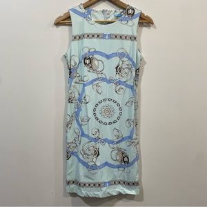 J. Mclaughlin Sophia Aqua Blue Sleeveless Chain Print Catalina Cloth Size XS